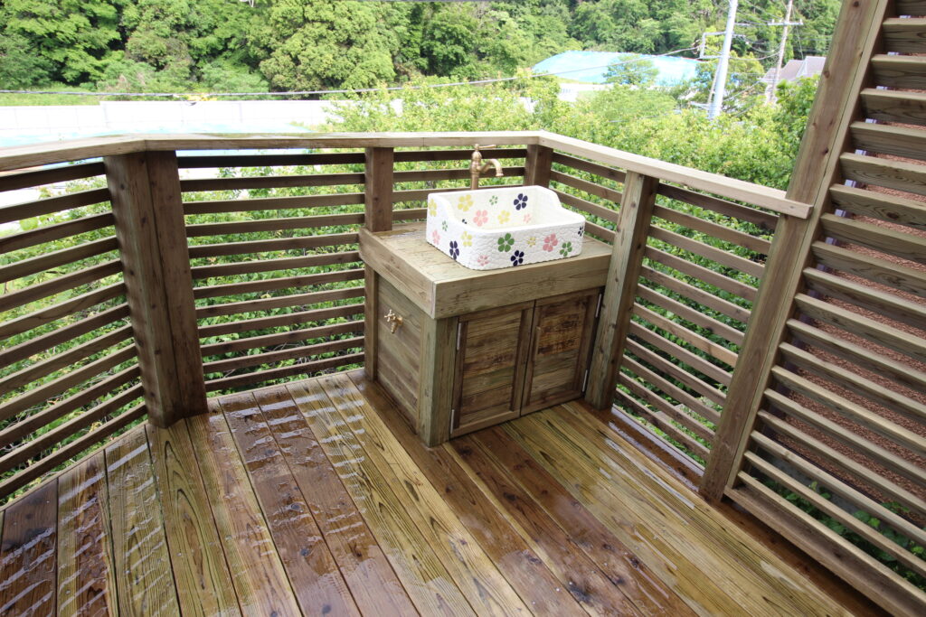 ２口　立水栓　自由設計　バルコニーとお揃い　好きなもので