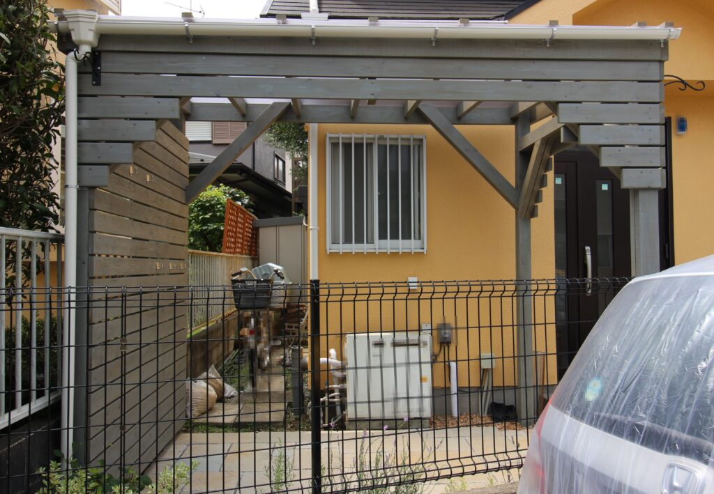 オンリーワンデザイン　自由設計　木製サイクルポート　素敵　町田市