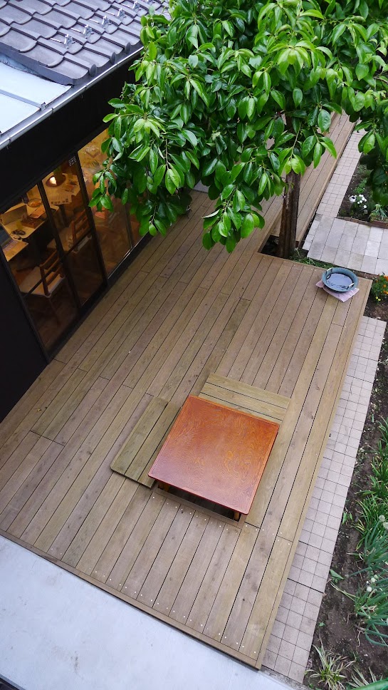 ウッドデッキ施工、世田谷区、国産天然木